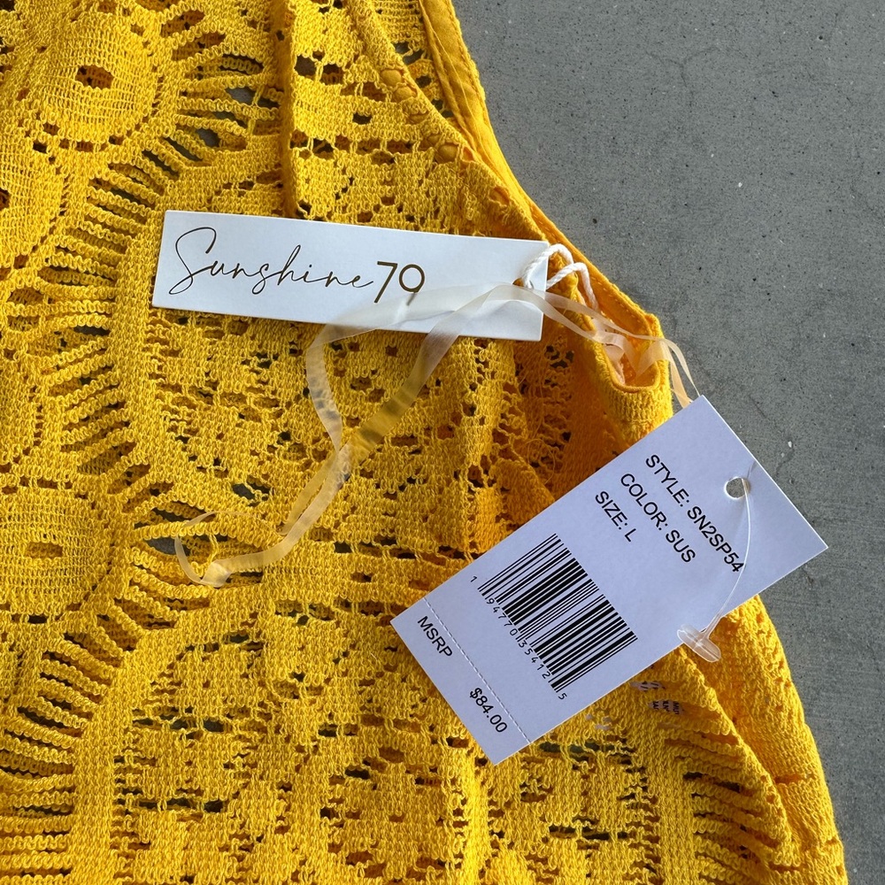 Sunshine 79 Crochet Crop Cover-Up Size L Beach & Festival Top - Picture 4 of 6